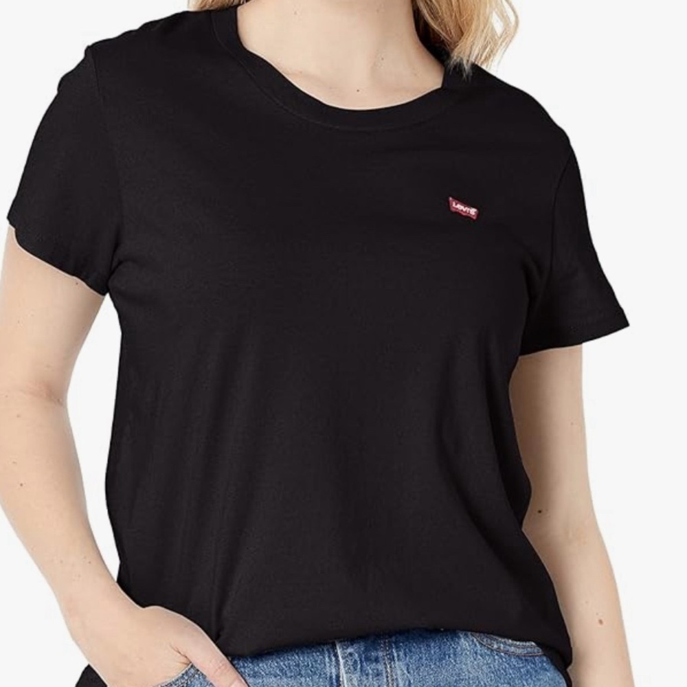 Levi's Women's Perfect Crewneck Tee Cotton Black Shirt
